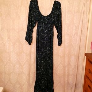 Blue floral maxi dress